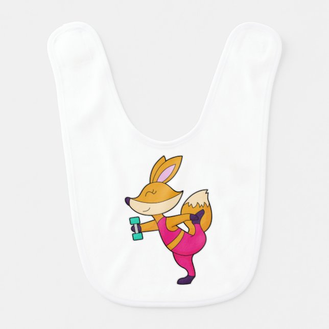 Fox Fitness Dumbbell Baby Bib (Front)