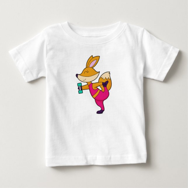 Fox Fitness Dumbbell Baby T-Shirt (Front)