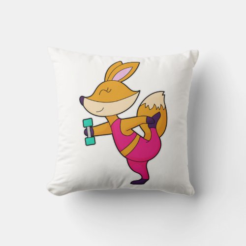 Fox Fitness Dumbbell Throw Pillow