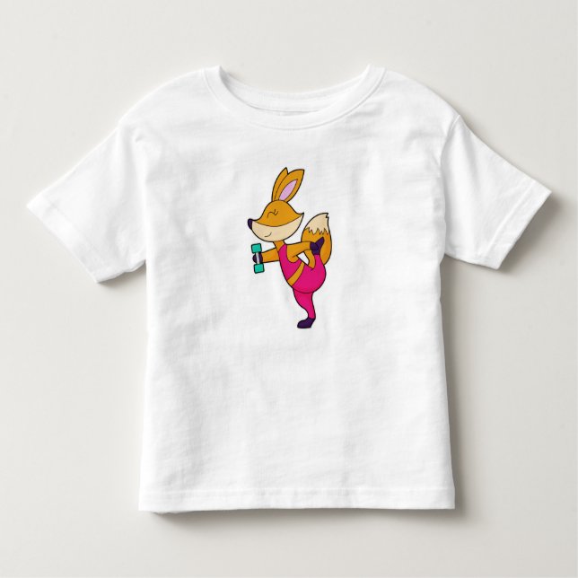 Fox Fitness Dumbbell Toddler T-shirt (Front)