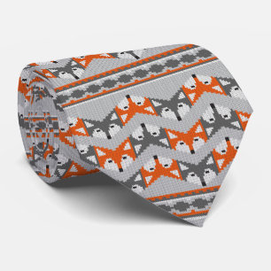 Fox Fleece Sweater Neck Tie