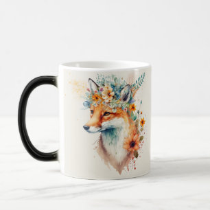 Fox Flower Crown Watercolor Color Morph Mug