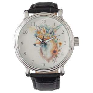 Fox Flower Crown Watercolor                        Watch