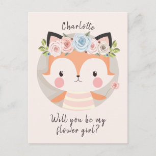 Fox Flower Girl Proposal Card