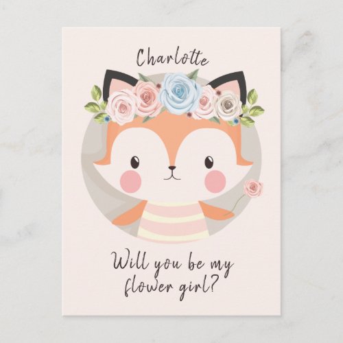 Fox Flower Girl Proposal Card