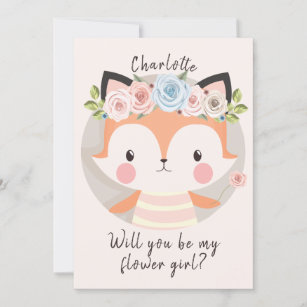 Fox Flower Girl Proposal Card