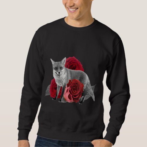 Fox Flowers Animal Woman Man Animal Fox 5 Sweatshirt