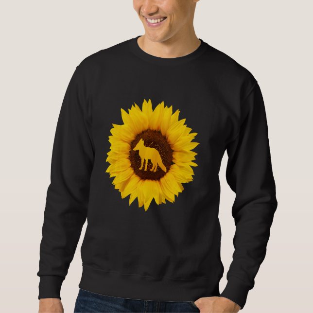 Fox  For Women Men Prairie Vixen Animal Sunflower  Sweatshirt (Front)