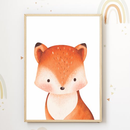 Fox Forest Animal Nursery Poster Kids Room Decor