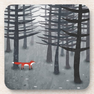 Fox Forest Art Beverage Coaster