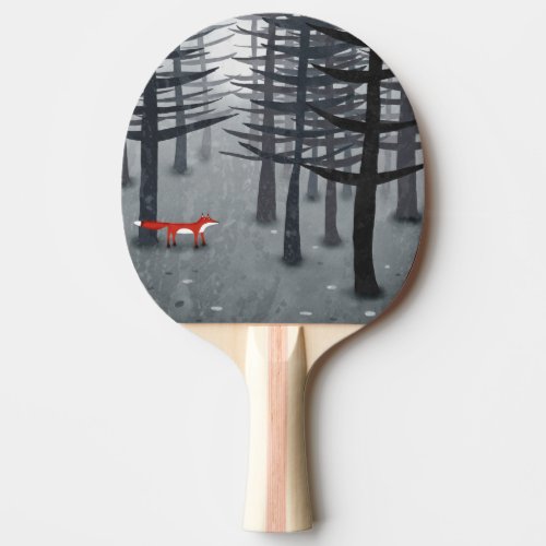 Fox Forest Art Ping Pong Paddle