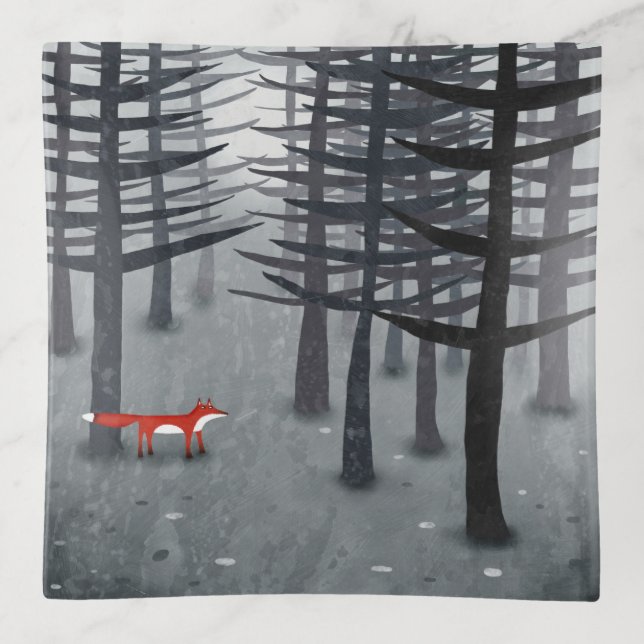 Fox Forest Art Trinket Tray (Front)