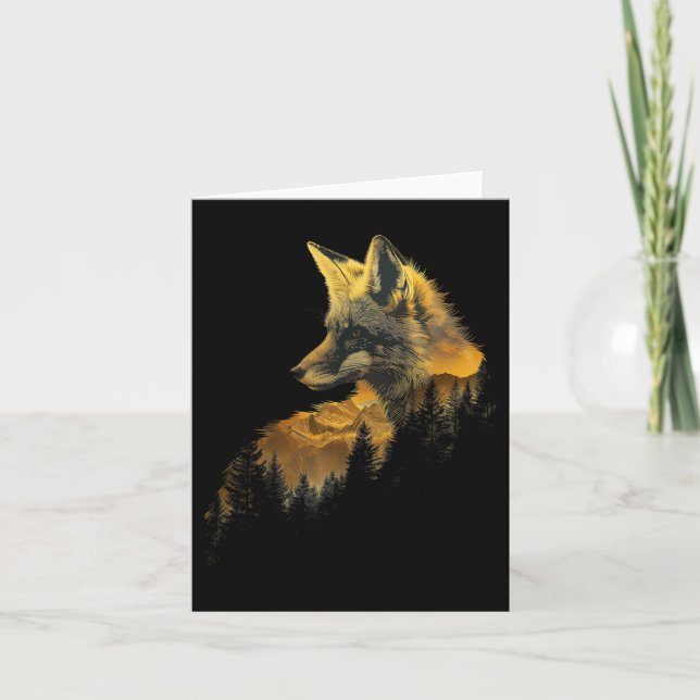 Fox Forest Nature Lover Mountains Hiking Camping H Card (Front)
