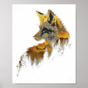Fox Forest Nature Lover Mountains Hiking Camping H Poster
