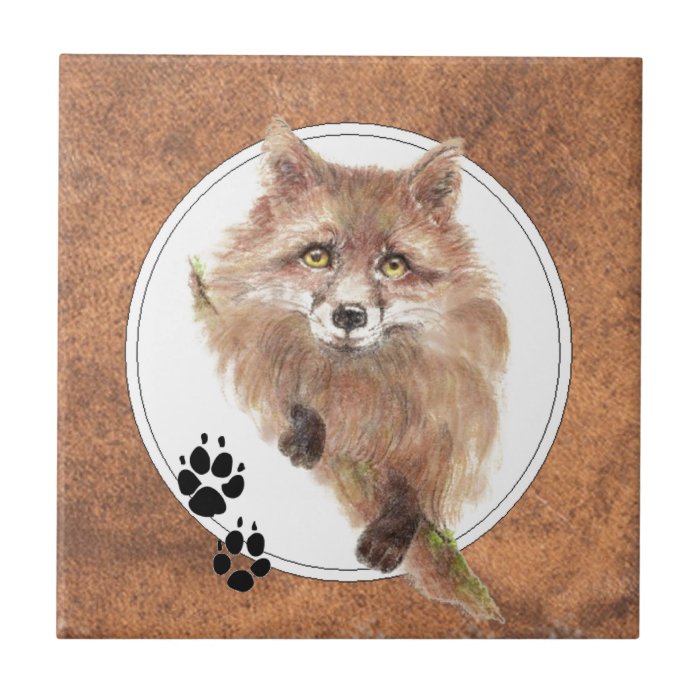 Fox, Foxes,  Animal Tracks, Nature Ceramic Tiles