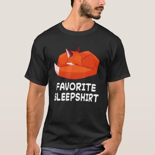 Fox Foxes Nap Sleeping Sleep Pajama Pajamas Nightg T-Shirt (Front)