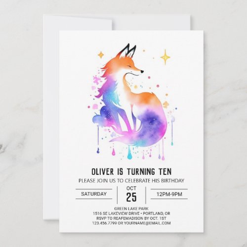 Fox Friends Forest Adventure Birthday Invitation