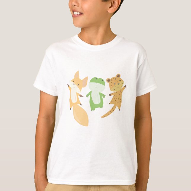 Fox Frog Leopard Animal Lovers Funny Animals T-Shirt (Front)