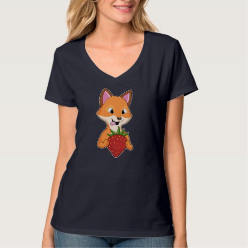 Fox Fruit Strawberry T_Shirt