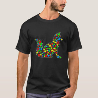 Fox Funny Puzzle Animals Lover Autism Awareness T-Shirt