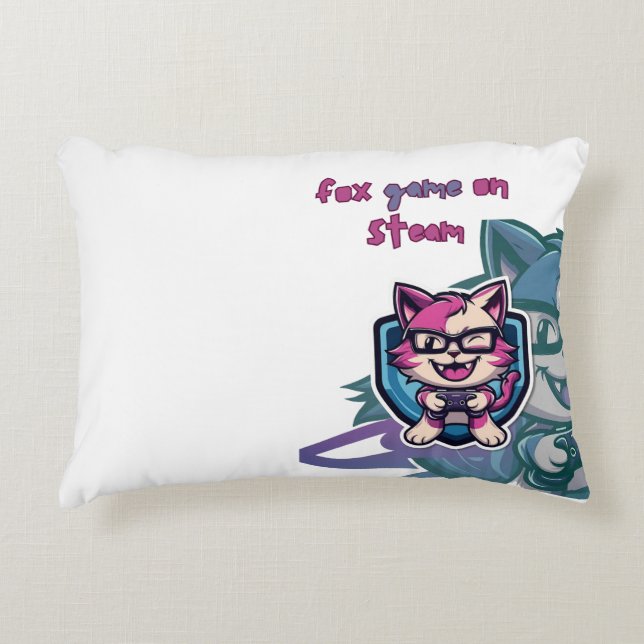 fox game on strem accent pillow (Front)