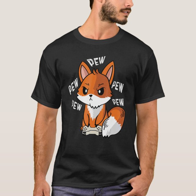 Fox Gamer Techie Person T-Shirt (Front)