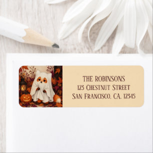 Fox Ghost Costume Halloween Personalized Label