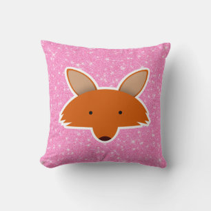 Fox Glitter Throw Pillow