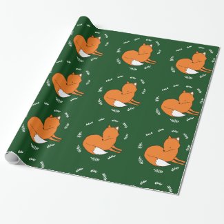 Fox Glossy Wrapping Paper, 30 in x 6 ft