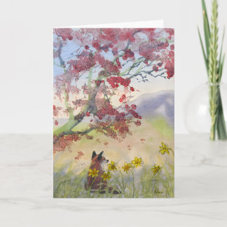 Fox Greets the Morning – Greeting Card 