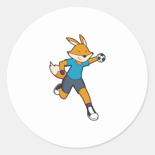 Fox Handball player Handball Classic Round Sticker