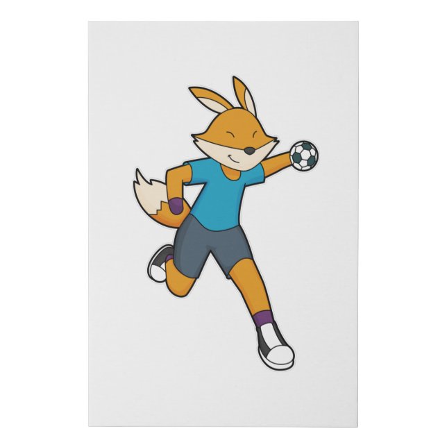 Fox Handball player Handball Faux Canvas Print (Front)