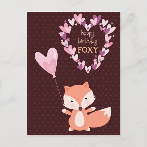 Fox Happy Birthday Foxy Postcard