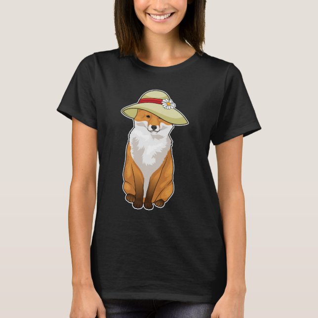 Fox Hat Flower T-Shirt (Front)