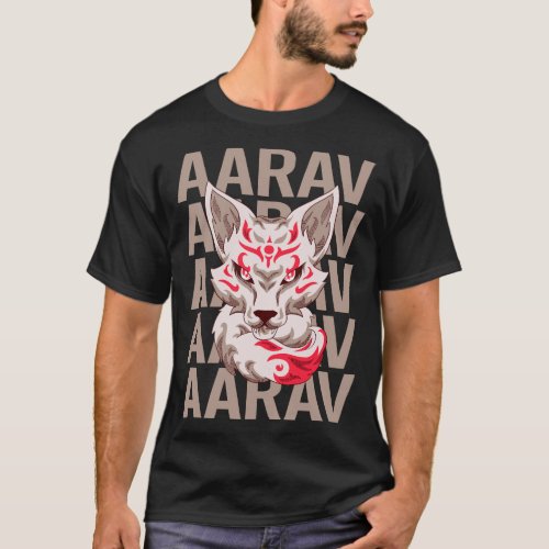 Fox Head _ Aarav Name T_Shirt