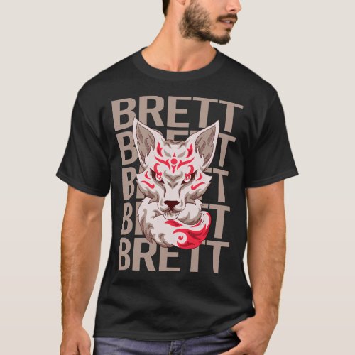 Fox Head _ Brett Name T_Shirt