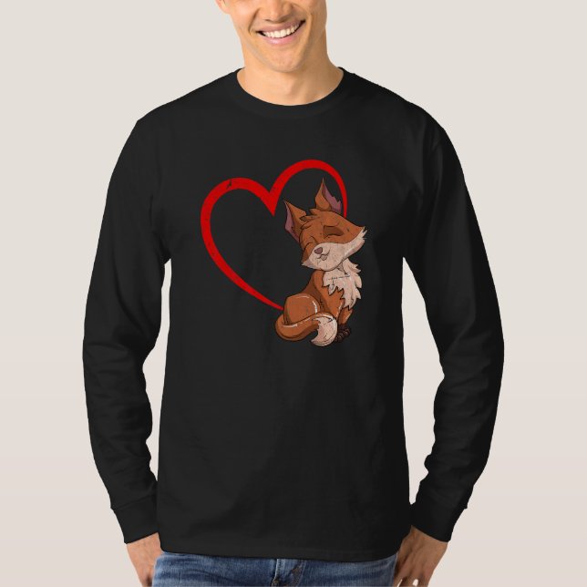 Fox  Heart Forest Animal  Nature Wildlife Fox T-Shirt (Front)