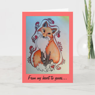 Fox & Heart Valentine Card