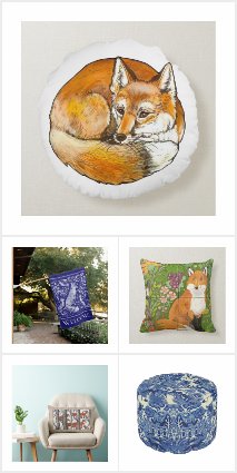 Fox Home Decor, Pillows and Art