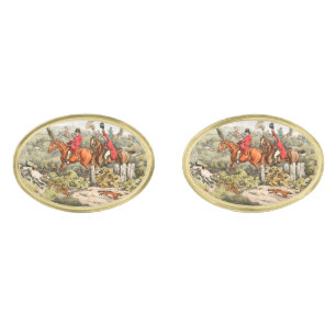 Fox Hunt Watercolor Cufflinks