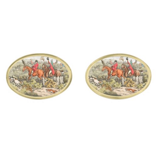 Fox Hunt Watercolor Cufflinks