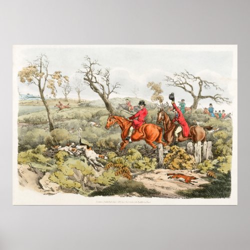 Fox Hunt Watercolor Poster