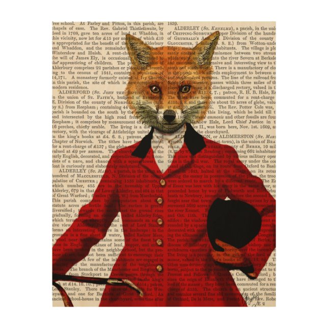 Fox Hunter 2 Portrait Wood Wall Art (Front)
