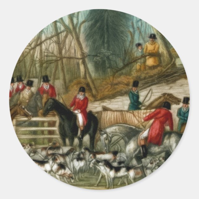 Fox Hunting 1 Classic Round Sticker (Front)