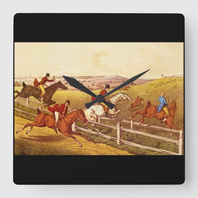 Fox Hunting', Henry Alken_Engravings Square Wall Clock (Front)