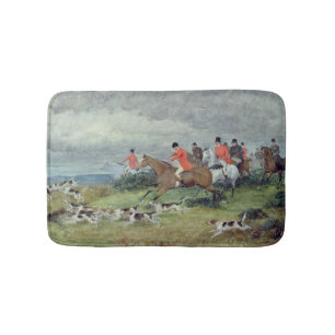 Fox Hunting in Surrey, 19th century Bathroom Mat