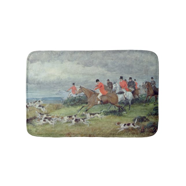 Fox Hunting in Surrey, 19th century Bathroom Mat (Front)