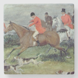 Fox Hunting in Surrey, 19th century Stone Coaster
