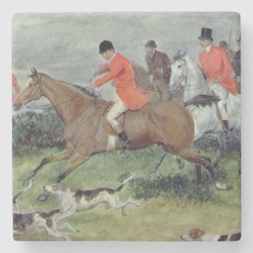 Fox Hunting in Surrey 19th century Stone Coaster