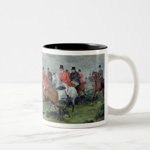 Fox Hunting in Surrey 19th century Two_Tone Coffee Mug